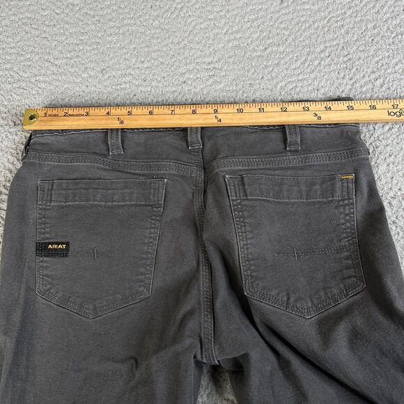 Ariat Rebar M7 Slim Straight Leg Jeans Mens 30x32 Gray Field Carpenter Canvas - Picture 15 of 16
